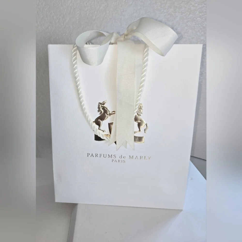 Parfums de Marly White and Gold Gift Bag.